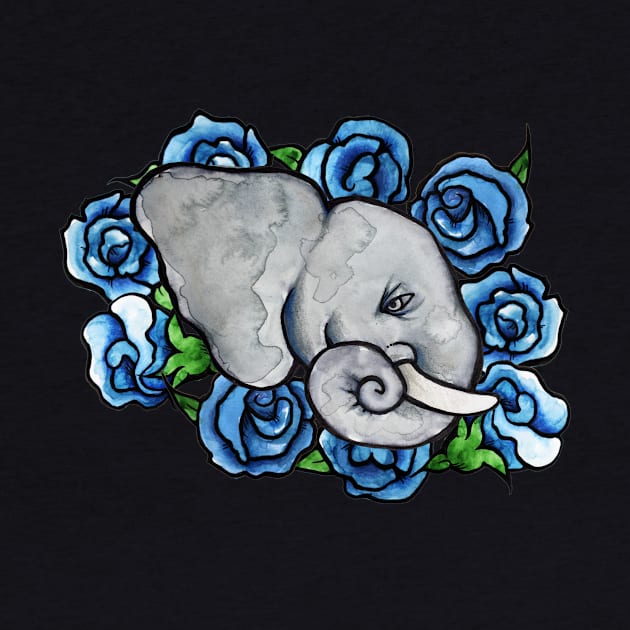 Cute Floral Elephant Art by bubbsnugg